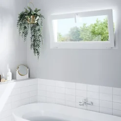 GoodHome Fenêtre abattante par le haut double vitrage en PVC blanc l.105 x H.48 cm