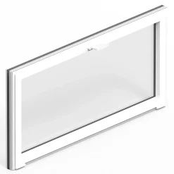 GoodHome Fenêtre abattante par le haut double vitrage en aluminium blanc l.63 x H.47 cm
