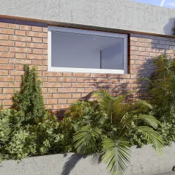 GoodHome Fenêtre abattante par le haut double vitrage en aluminium blanc l.63 x H.47 cm