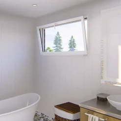 Fenêtre abattante par le haut double vitrage en aluminium blanc l.83 x H.47 cm-GoodHome Clearance