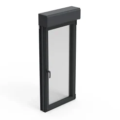 GoodHome Fenêtre alu 1 vantail oscillo-battant + volet roulant électrique gris - l.40 x h.65 cm, tirant droit