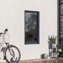 Fenêtre alu 1 vantail oscillo-battant + volet roulant électrique gris - l.80 x h.95 cm, tirant gauche-GoodHome Outlet