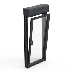 GoodHome Fenêtre alu 1 vantail oscillo-battant + volet roulant électrique gris - l.60 x h.75 cm, tirant gauche