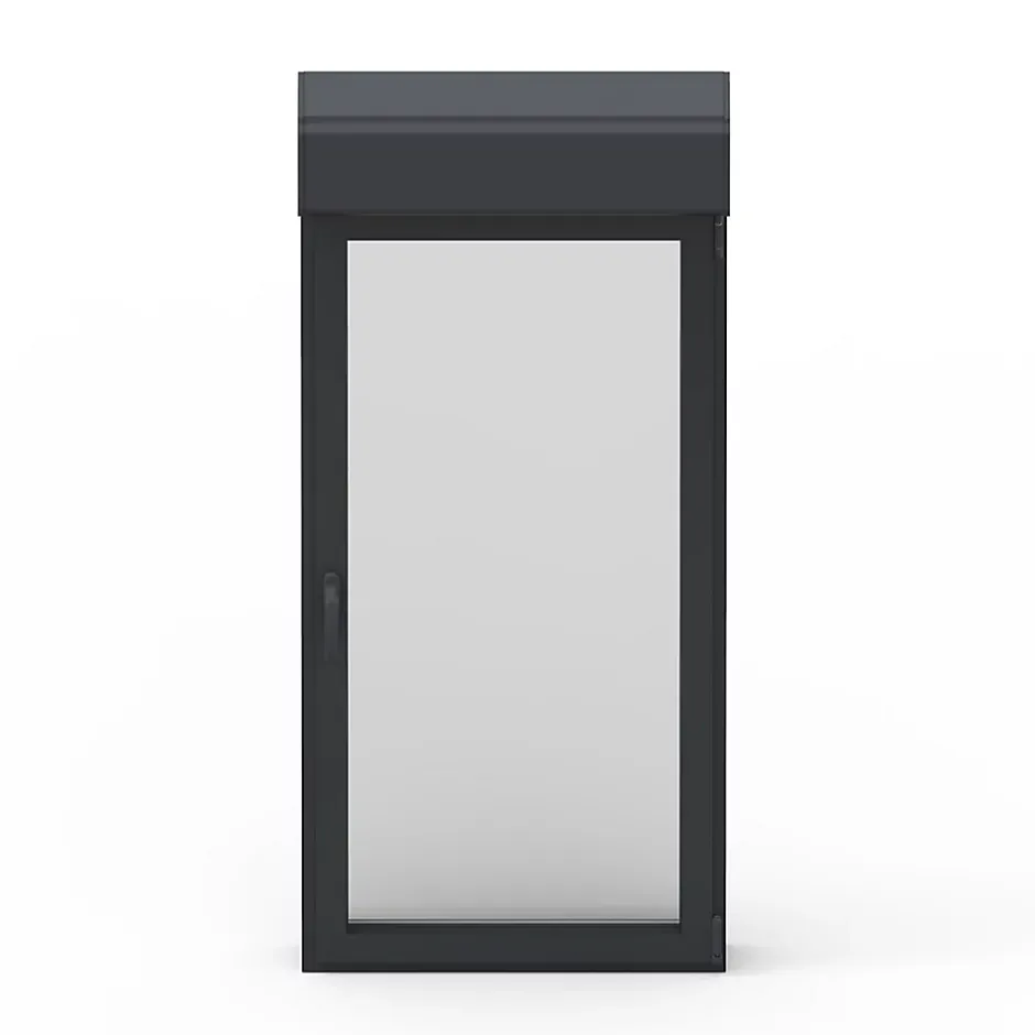 Fenêtre alu 1 vantail oscillo-battant + volet roulant électrique gris - l.60 x h.115 cm, tirant gauche-GoodHome Outlet