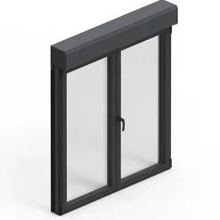 Fenêtre alu 2 vantaux oscillo-battant + volet roulant électrique gris - l.120 x h.135 cm-GoodHome Online