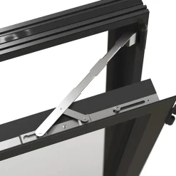 GoodHome Fenêtre alu 2 vantaux oscillo-battant + volet roulant électrique gris - l.120 x h.75 cm