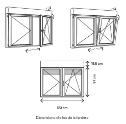 Fenêtre alu 2 vantaux oscillo-battant + volet roulant électrique blanc - l.120 x h.95 cm-GoodHome