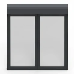 Fenêtre alu 2 vantaux oscillo-battant + volet roulant électrique gris - l.100 x h.165 cm-GoodHome Discount