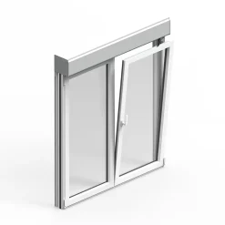 Fenêtre alu 2 vantaux oscillo-battant + volet roulant électrique blanc - l.100 x h.115 cm-GoodHome Outlet