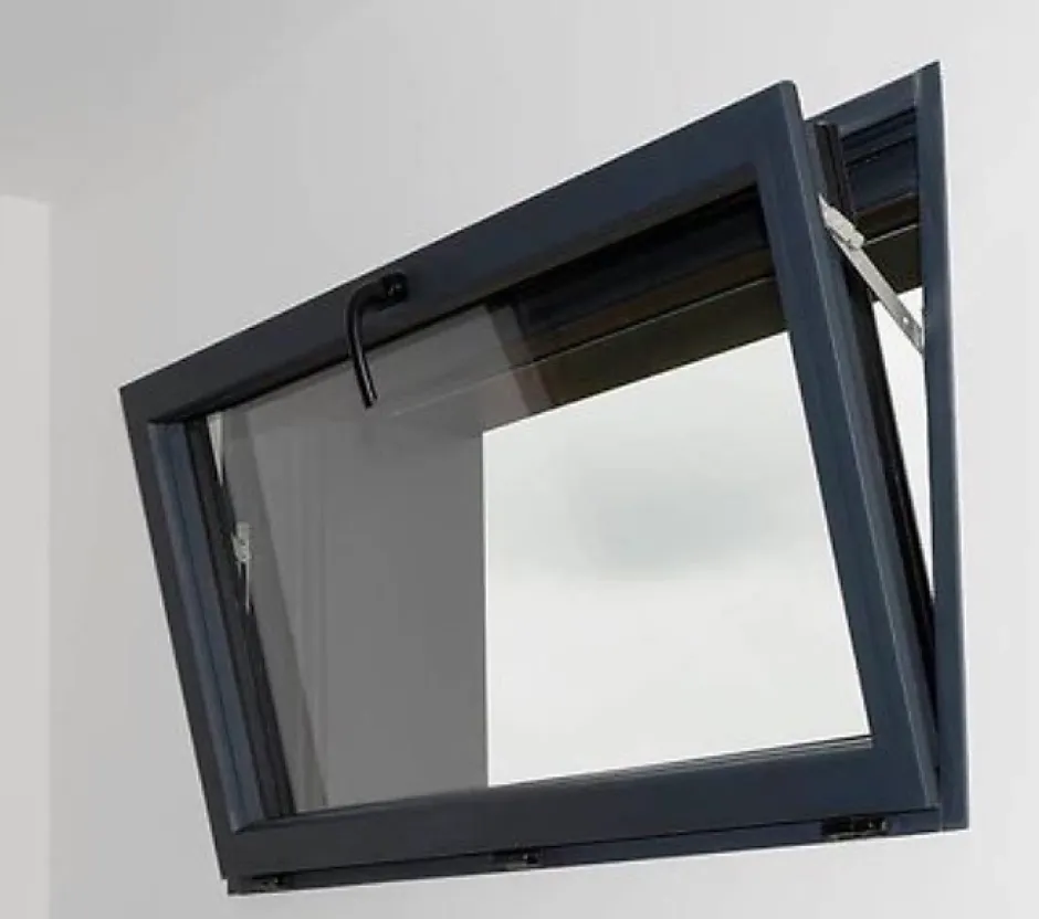 3 in 1 Fenêtre Aluminium à soufflet sécurité RAL 7016 ( L.: 100 cm x H.: 50 cm)