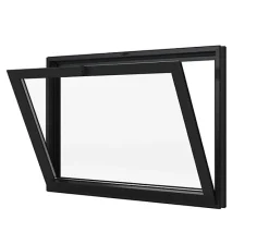 3 in 1 Fenêtre Aluminium à soufflet sécurité RAL 7016 ( L.: 100 cm x H.: 50 cm)