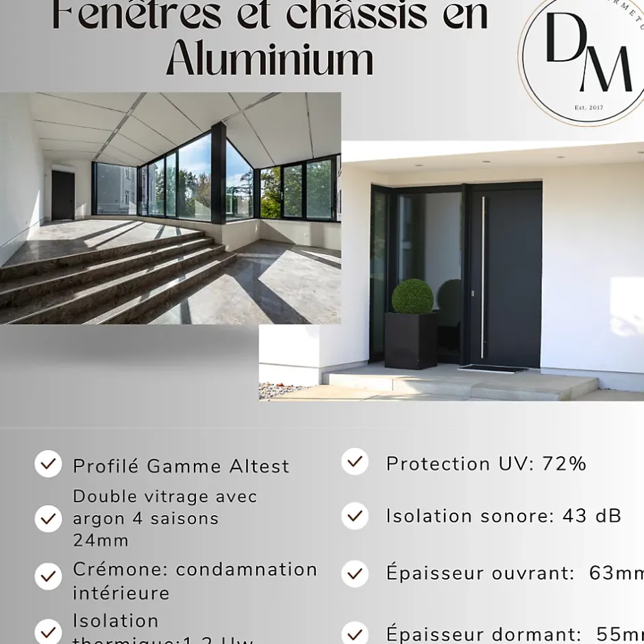 3 in 1 Fenêtre Aluminium à soufflet sécurité RAL 7016 ( L.: 100 cm x H.: 50 cm)