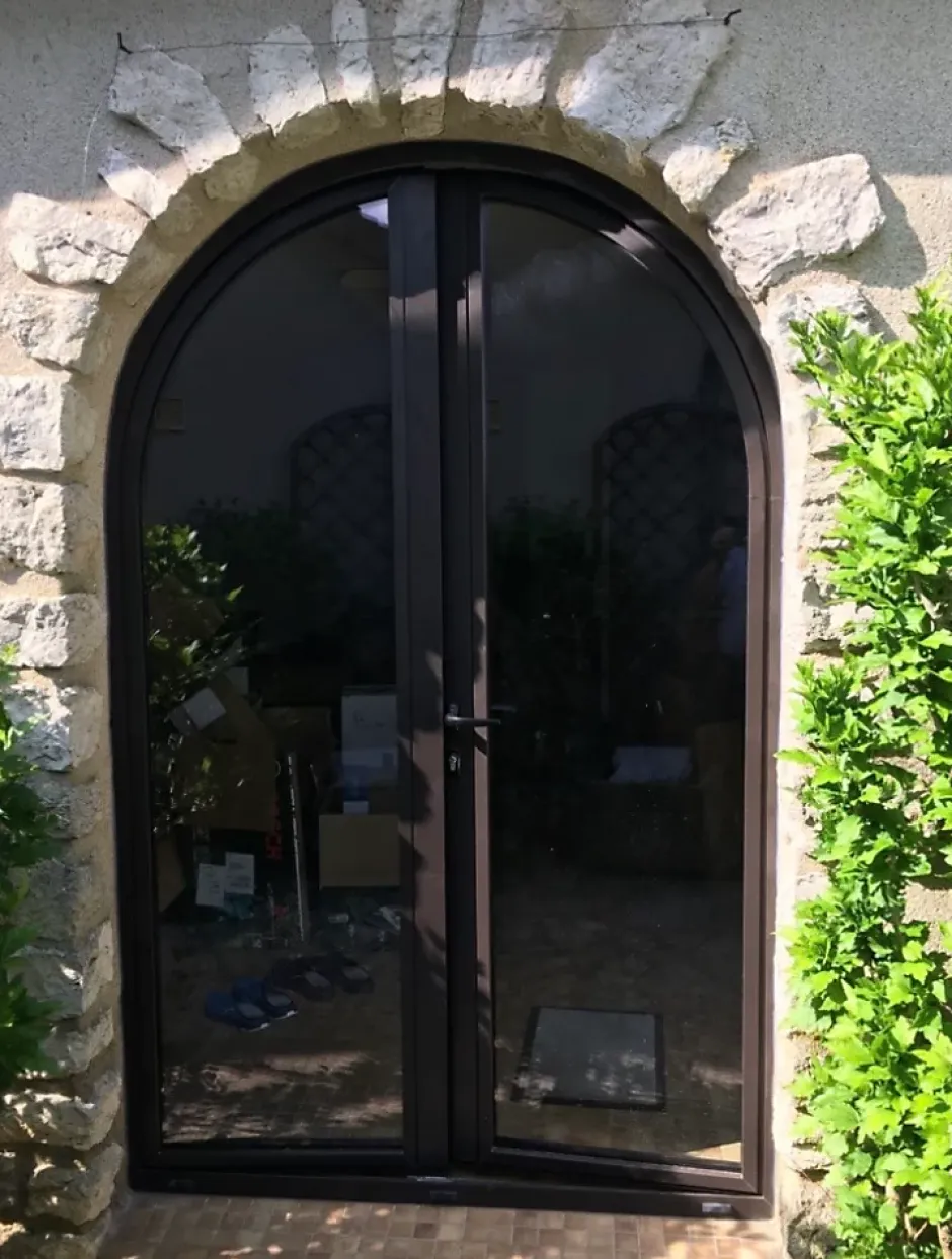 Fenêtre Aluminium avec 1 ventail ouvrant RAL 7016 ( L.: 140 cm x H.: 140 cm)-3 in 1