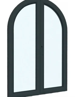 Fenêtre Aluminium avec 1 ventail ouvrant RAL 7016 ( L.: 140 cm x H.: 120 cm)-3 in 1