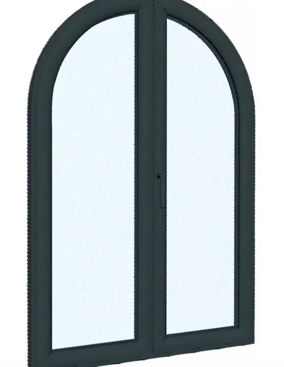 Fenêtre Aluminium avec 1 ventail ouvrant RAL 7016 ( L.: 140 cm x H.: 120 cm)-3 in 1