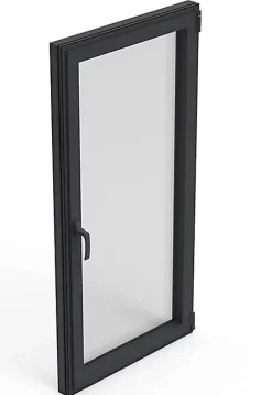 3 in 1 Fenêtre Aluminium avec 1 ventail ouvrant RAL 7016 ( L.: 110 cm x H.: 220 cm)