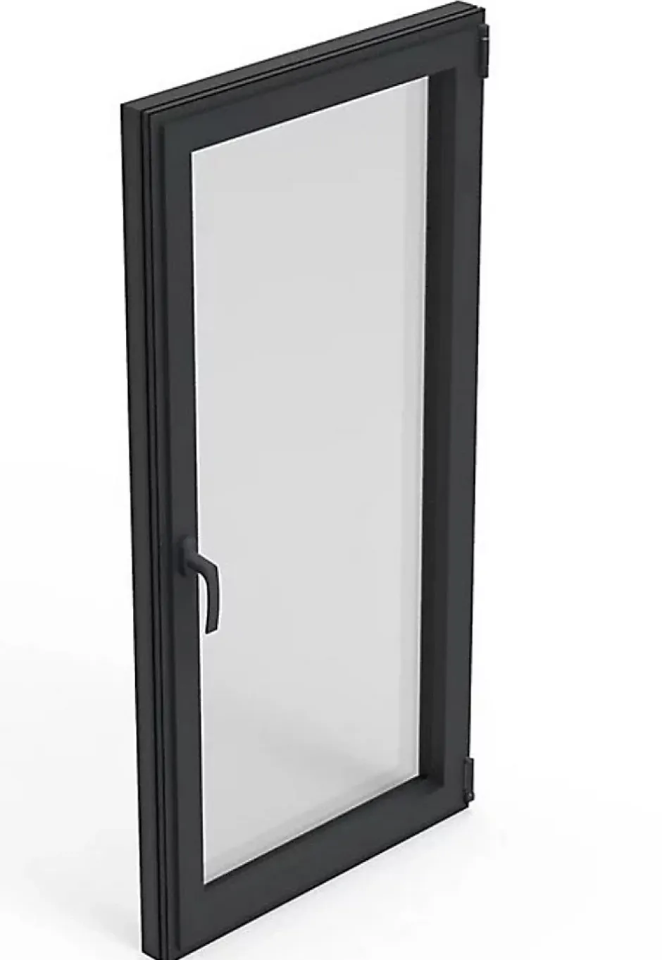 3 in 1 Fenêtre Aluminium avec 1 ventail ouvrant RAL 7016 ( L.: 120 cm x H.: 200 cm)