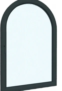 Fenêtre Aluminium cintré un ventail ouvrant RAL 7016 ( L.: 110 cm x H.: 80 cm)-3 in 1 Best