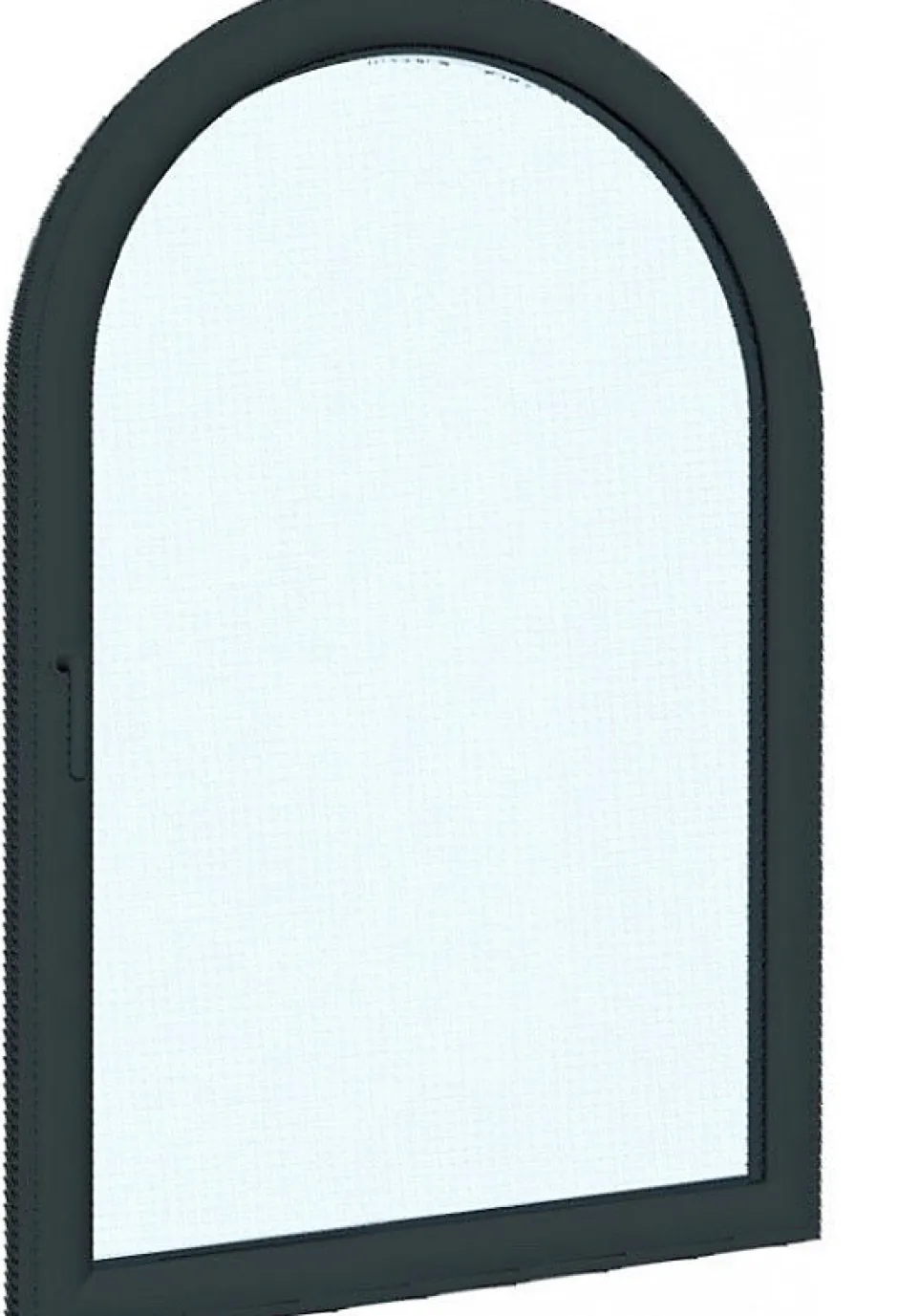 3 in 1 Fenêtre Aluminium cintré un ventail ouvrant RAL 7016 ( L.: 110 cm x H.: 150 cm)