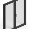 Fenêtre Aluminium deux cadres double ouvrant RAL 7016 ( L.: 227 cm x H.: 180 cm)-3 in 1 Best