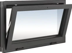 Fenêtre de cave soufflet PVC anthracite L 1000mm x H 500mm ouvrant haut-Fral Fermetures Best