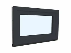 Fenêtre de cave soufflet PVC anthracite L 800mm x H 500mm ouvrant haut-Fral Fermetures Outlet