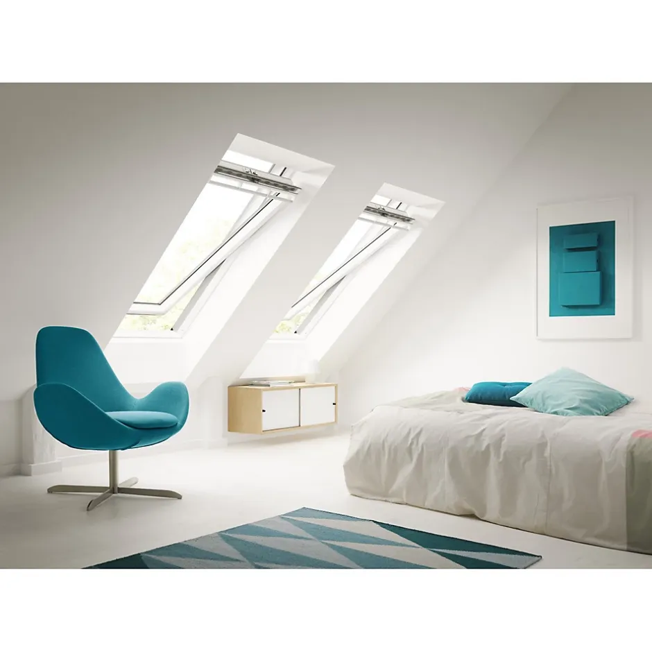 Fenêtre de toit à rotation Standard Whitefinish - bois peint en blanc L. 55 x H. 98 cm (GGL 2054 CK04)-Velux Best