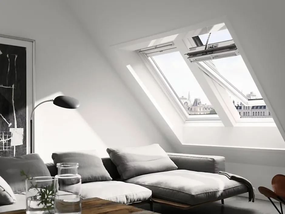 Fenêtre de toit motorisée électrique GGU CK02 Integra® confort Everfinish - polyuréthane L. 55 x H. 78 cm-Velux