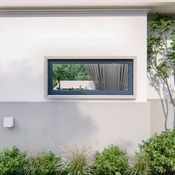 GoodHome Fenêtre fixe double vitrage en aluminium gris l.103 x H.47 cm