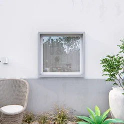 Fenêtre fixe double vitrage en aluminium blanc l.63 x H.77 cm-GoodHome Sale