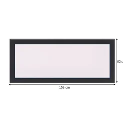 Fenêtre fixe double vitrage en aluminium gris l.153 x H.62 cm-GoodHome Outlet