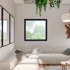 Fenêtre fixe double vitrage en aluminium gris l.103 x H.77 cm-GoodHome Sale