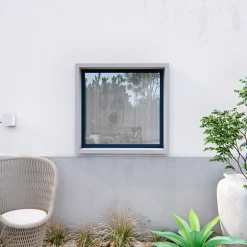 Fenêtre fixe double vitrage en aluminium gris l.103 x H.77 cm-GoodHome Sale