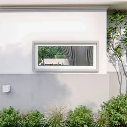 GoodHome Fenêtre fixe double vitrage en aluminium blanc l.153 x H.62 cm