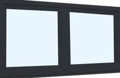 Fral Fermetures Fenêtre oscillo-battante double vantaux PVC anthracite et blanc L 1400mm x H 850mm ouvrant droit