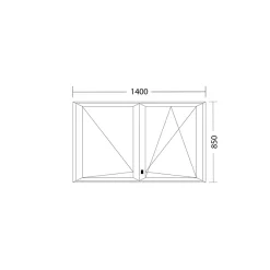 Fral Fermetures Fenêtre oscillo-battante double vantaux PVC anthracite et blanc L 1400mm x H 850mm ouvrant droit