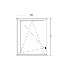 Fral Fermetures Fenêtre oscillo-battante PVC anthracite L 650mm x H 750mm ouvrant gauche