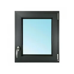 Fral Fermetures Fenêtre oscillo-battante PVC anthracite L 650mm x H 750mm ouvrant droit