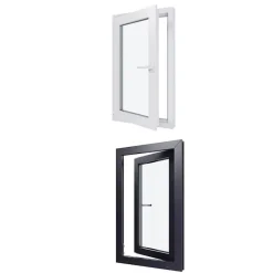 Hexa’Fen Fenêtre PVC - LxH 600x1000 mm -Triple Vitrage - Bicolore blanc int/anthracite ext-poignée à droite