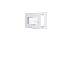 Hexa’Fen Fenêtre PVC - LxH 600x400 mm -Triple Vitrage - Blanc -poignée à droite