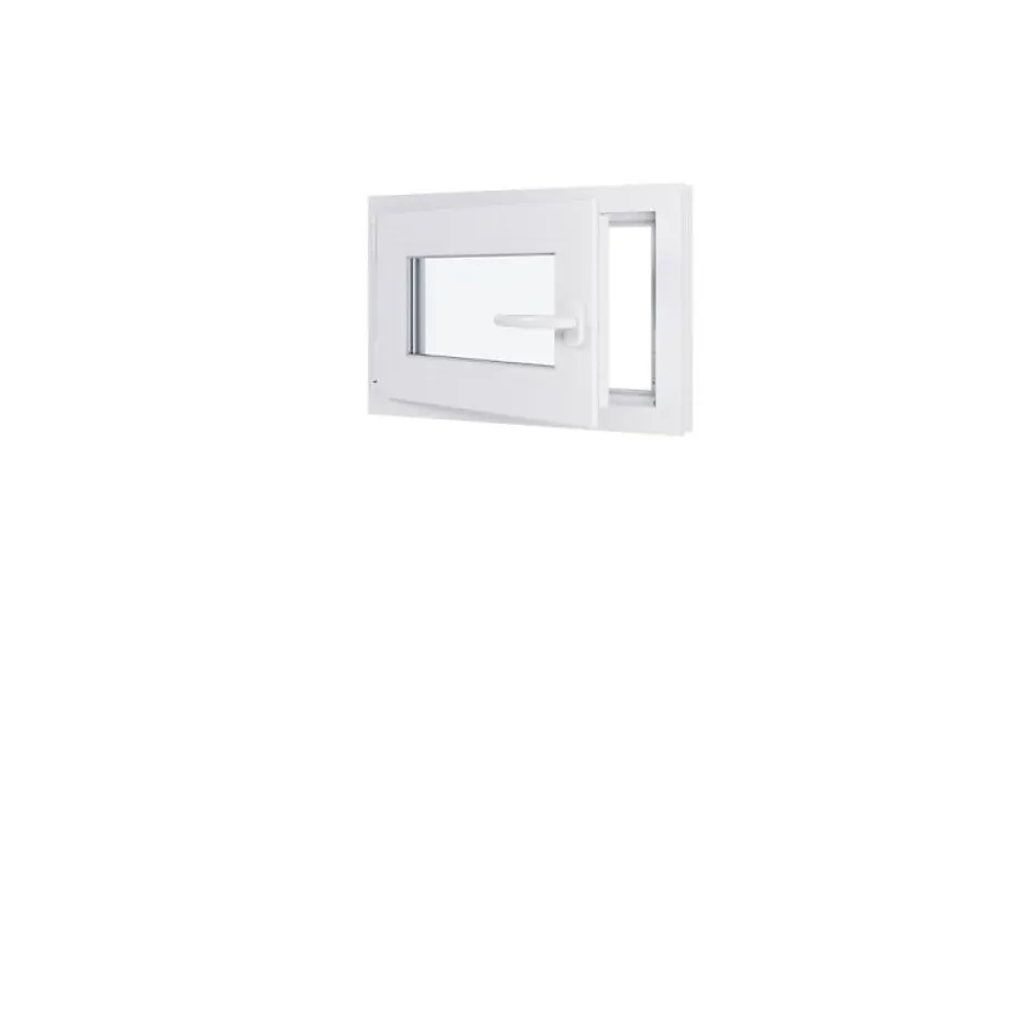 Hexa’Fen Fenêtre PVC - LxH 600x400 mm -Triple Vitrage - Blanc -poignée à droite