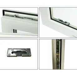 Hexa’Fen Fenêtre PVC - LxH 500x1000 mm -Triple Vitrage - Blanc -poignée à droite