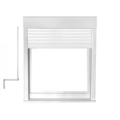 Fenêtre PVC 1 vantail avec volet roulant manivelle H 115 x L 80 cm pour pose en neuf - tirant gauche-Gefradis Best