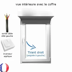 Fenêtre PVC 1 vantail avec volet roulant électrique H 115 x L 60 cm pour pose en neuf - tirant droit-Gefradis Clearance