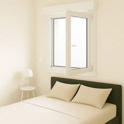 Fenêtre PVC 1 vantail avec volet roulant électrique H 135 x L 80 cm pour pose en neuf - tirant gauche-Gefradis Discount