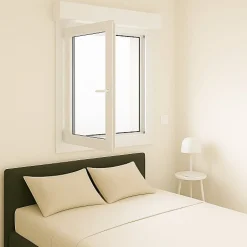 Fenêtre PVC 1 vantail avec volet roulant électrique H 135 x L 80 cm pour pose en neuf - tirant gauche-Gefradis Discount