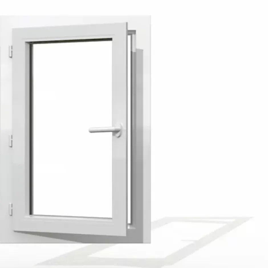 Gefradis Fenêtre PVC 1 vantail H 95 x L 60 cm OF pour pose en neuf avec poignée - tirant gauche