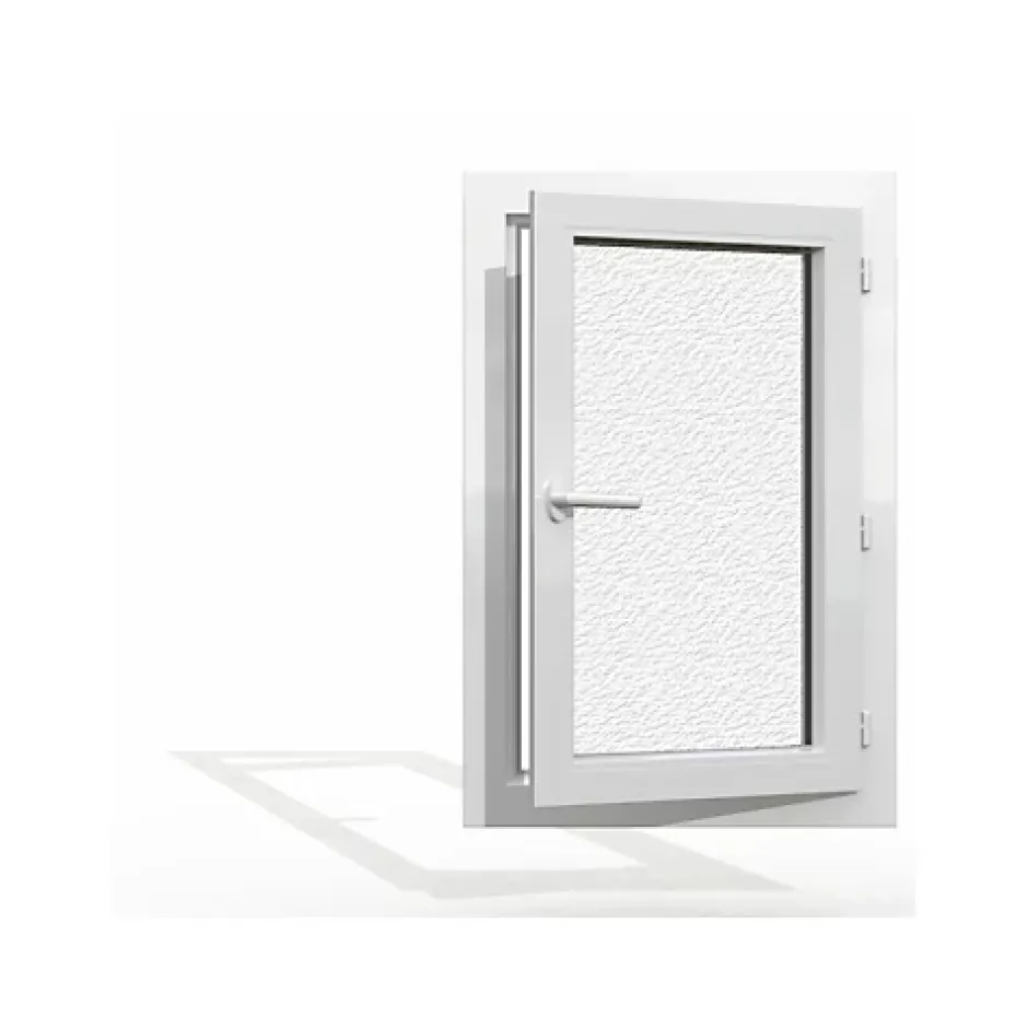 Gefradis Fenêtre PVC 1 vantail H 60 x L 40 cm OF verre brouillé pour pose en neuf - tirant droit