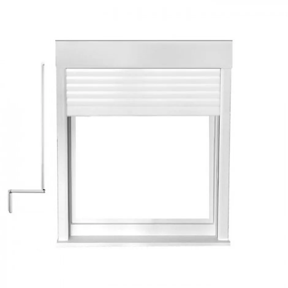 Fenêtre PVC 1 vantail oscillo-battant avec volet roulant manivelle verre brouillé H 95 x L 60 cm pour pose en neuf - tirant gauche-Gefradis Outlet