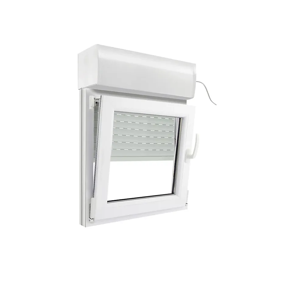 GoodHome Fenêtre PVC 1 vantail oscillo-battant + volet roulant électrique blanc - l.80 x h.75 cm, tirant gauche
